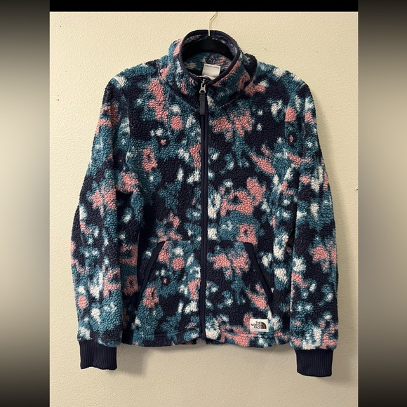 The North Face Women's Campshire Abstract Floral fleece Full-Zip Jacket sz M - Picture 3 of 8